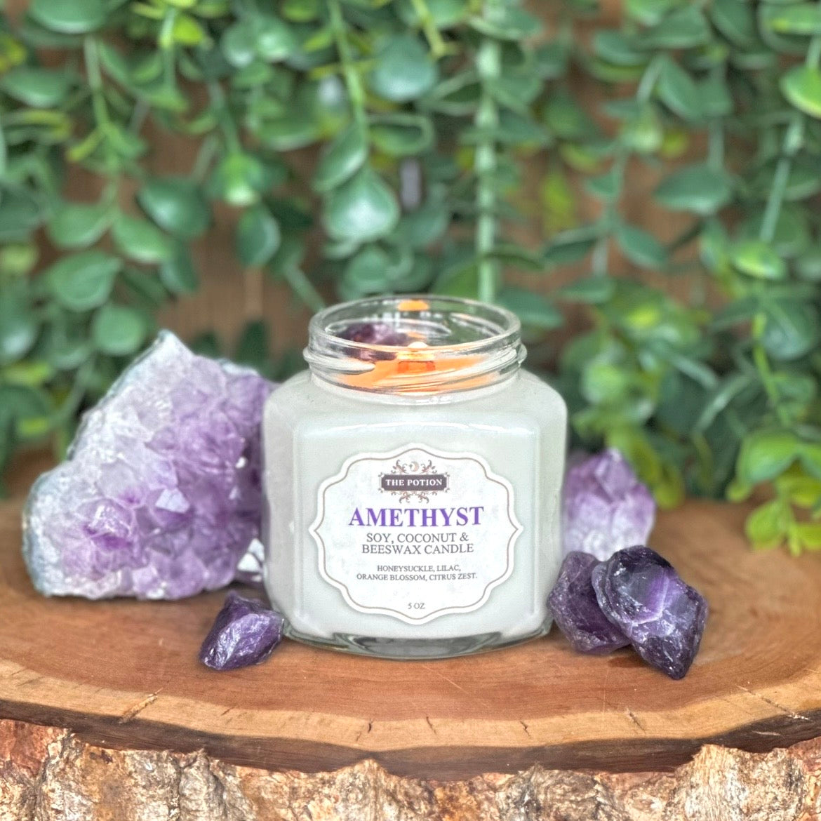 Amethyst. Soy, Coconut & Beeswax Candle