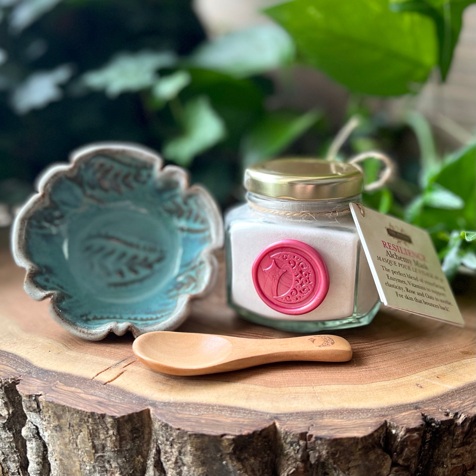 Artisan Mixing Bowl, Wooden Spoon & Alchemy Mask Set